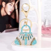 Kristal Taşlı Çanta Anahtarlık Mavi No.1 thumbnail 4