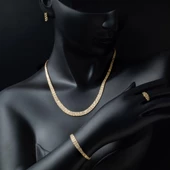 Taşsız 14 Ayar Altın Düğün Takı Seti - 2