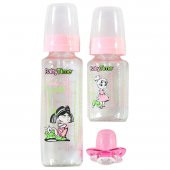 Baby Time 3 Lü Cam Biberon Set - Pembe 0-6 Ay - 1