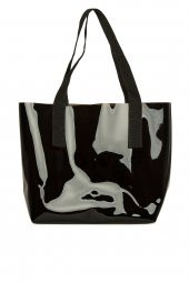 Bagmori Siyah Beach Bag Baskılı Şeffaf Plaj Çantası - 3