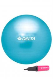 Delta 55 cm Mavi Deluxe Pilates Topu Ve Çift Yönlü Pompa Seti - 1