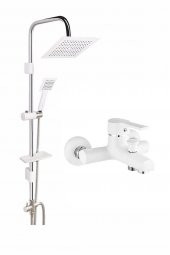 Beyaz Skyline Tepe Duş Seti Ve Beyaz Inci Banyo Bataryası - 1