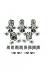 Metal Gövdeli Duşakabin / Cam Kabin Tekerleği Lüks Takım Set 8li (24mm Teker Çap) - 1