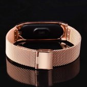 Xiaomi Mi Band 4 Mi Band 3 Kaliteli Metal Hasır Kordon Kayış - 6