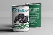 24 Adet 415 Gr Yavru Kuzu Etli Mama 24lü Yaş Konserve Köpek Maması 24-ADET-HELLO-PATY-KÖPEK-KUZU - 1