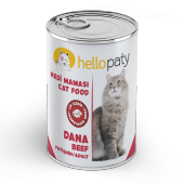 Hello Paty Kedi Maması Dana Etli ( 24 Lü 415 Gr ) Yaş Mama Konserve Tahılsız 100 Hayvansal ürün - 1