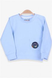 Erkek Bebek Sweatshirt Arma Baskılı Açık Mavi (4-6 Ay) - 1