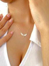 14 Ayar Altın İyilik Meleği Melek Kolye thumbnail 3