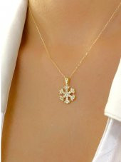 14 Ayar Altın Klasik Kar Tanesi Kolye thumbnail 1