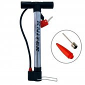 Bisiklet Motosiklet Pompa Lastik Hava Şişirme Pompası + Top Iğnesi + Bot Şişirme Aparatı Çift Başlık - 1