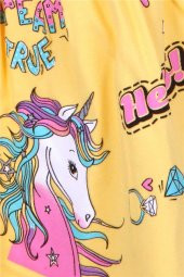 Kız Çocuk Elbise Unicorn Baskılı Sarı Mood (3-6 Yaş) - 4