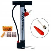 Bisiklet Motosiklet Pompa Lastik Hava Şişirme Pompası + 48 Yama Top Iğnesi + Bot Şişirme Aparatı - 1