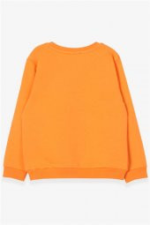 Erkek Çocuk Sweatshirt Araba Baskılı Turuncu Mood (2-5 Yaş) - 2