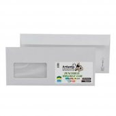 Diplomat Zarf Pencereli 10.5x24 Cm Beyaz 90 Gr Silikonlu 50li 1 Paket Artlantis 105*240 Mm Para Zarfı Beyaz 50 li 1 Paket - 1