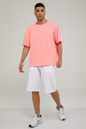 Oversize Erkek Tshirt-NEON PEMBE - 1