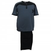 Erkek Büyük Beden Battal Boy Süprem V Yaka-Kapri Takımı - 1