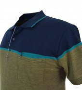 Büyük Beden Erkek Tişört Panolu Pike Polo Yaka Cepli - 10