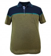 Büyük Beden Erkek Tişört Panolu Pike Polo Yaka Cepli - 1