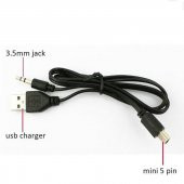 Bluetooth Speaker,Mp3 İçin 5pin Mini USB ile 3.5mm AUX jak Erkek 45cm Uzunluk - 2