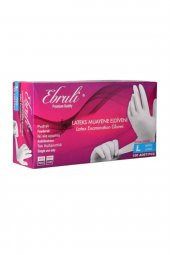 Ebruli Lateks Pudralı Muayene Eldiveni 100lü Paket (LARGE)) - 1