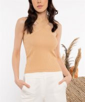 Kadın Camel Çapraz Askılı Bluz thumbnail 2