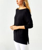 Kadın Siyah Arkası Çapraz Askı Detaylı Bluz - 2