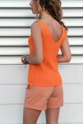 ÖN ARKA V YAKA KOLSUZ TRİKO BLUZ - 2