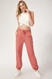 Kadın Dar Kesim Lastikli Eşofman Fuşya - 1