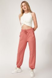 Kadın Dar Kesim Lastikli Eşofman Fuşya - 2