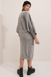 Kadın Yarasa Kol Kayık Yaka Bej 2li Takım - 5