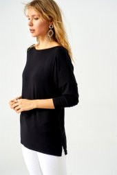 Kadın Siyah Sırtı Şerit Detaylı Bluz thumbnail 1