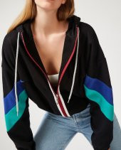 KAPÜŞONLU FERMUARLI SWEATSHIRT POLAR - 1