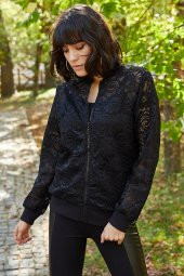 FERMUARLI DANTEL ÖRME CEKET - 3