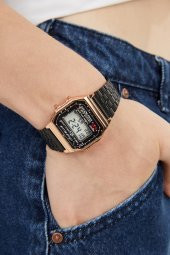 Aqua di Polo 1987 Unisex Siyah  Retro Çiçek Desenli Dijital Kol Saati APWA063802 thumbnail 2