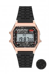 Aqua di Polo 1987 Unisex Siyah  Retro Çiçek Desenli Dijital Kol Saati APWA063802 thumbnail 3