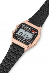 Aqua di Polo 1987 Unisex Siyah  Retro Çiçek Desenli Dijital Kol Saati APWA063802 thumbnail 4