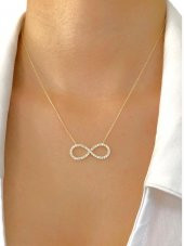 14 Ayar Altın Büyük Sonsuzluk Kolye Sonsuz Aşk thumbnail 1