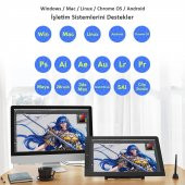Veikk Vk2200pro 21.5" Ips Fullhd Tam Lamine Ekran, 8 Kısayol,2 Scroll Tuşlu Sağ/Sol El Grafik Tablet - 3