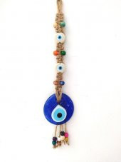 Hasır Nazar Duvar Süsü Karışık Renkli Boncuk Nazarlık Duvar Dekoru 11793 - 3