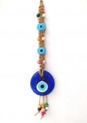 Hasır Nazar Duvar Süsü Karışık Renkli Boncuk Nazarlık Duvar Dekoru 11793 - 4