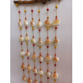 Sarı Kırmızı Boncuklu Galatasaray Temalı Deniz Kabuğu Figürlü Rüzgar Gülü thumbnail 2