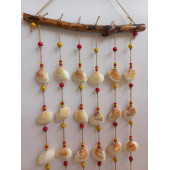 Sarı Kırmızı Boncuklu Galatasaray Temalı Deniz Kabuğu Figürlü Rüzgar Gülü thumbnail 9