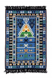 Shark Anadolu Seccade Kilim 12 Mavi - 1