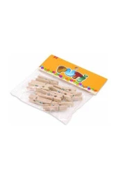Puti Ahşap Büyük Mandal Natural 12 Li Büyük Natural Ahşap Mandal - 2
