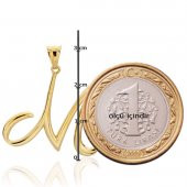 M Harfi Altın Kolye Ucu thumbnail 3