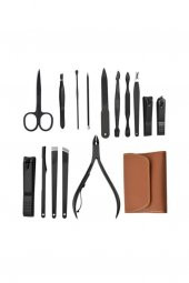 Çantalı Paslanmaz Çelik Manikür Pedikür Seti 16 Parça - 2