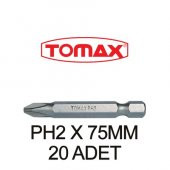 Tomax Ph2x75mm Yıldız Bits Uç 20 Adet - 1