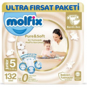 Molfix Pure&Soft Bebek Bezi 5 Numara Junior Ultra Fırsat Paketi 132 Adet - 1