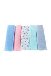 Müslin Bebek Ağız Silme Bezi 5li Set - 1