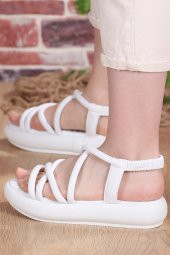 Vojo 1340 Comfort Lastikli Pastel Kadın Sandalet 4 Renk - 2